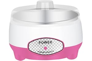 perfk Yogurtiera Utensili per yogurt fai-da-te 15W Domestico a basso rumore Regali per adulti Risparmio energetico, Macchina automatica per yogurt, Fodera in PP rosa