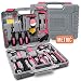 Produktbild Apollo 120 teiliges Rosa Haushalts Werkzeugset mit den beliebtesten Rosa Werkzeugen: Zangen, Hammer, Maßband, Bügelsäge, Schraubenschlüssel, Schraubendreher und mehr im Werkzeugkasten