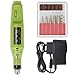 Nail Art Drill Kit File Finger Toe Polish Buffer Pedicure Manicure Acrylics Tool Electric Pen Shape with Multi Sanding Bits and Power Adapter For Salon Personal Use (Green)