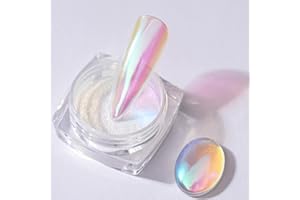 BISHENGYF 02 Chrome Nail Powder Set, Rosa Gold Silber Spiegeleffekt Chrom Nagelpude Glazed Donut Holo Glitzerpuder für DIY-Salon