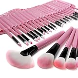 Lychee Beautiful 32pcs Soft Professional Makeup Brushes Cosmetic Make Up Brush Set Kit Foundation with Free Faux Leather Pouch Bag Case (Pink)