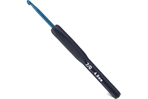 BUOKKON 4 mm Crochet Hooks, Crochet Needle, Ergonomic Soft Grip Handle Crochet Hook for Arthritic Hands, Knitting Needles for Beginners, Adults and Crafters