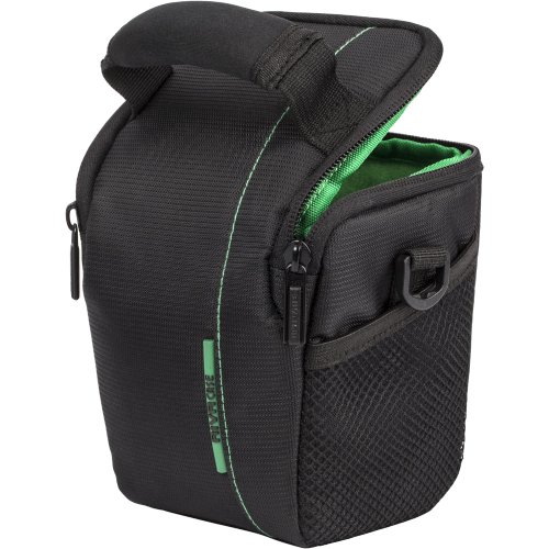 RIVACASE Tasche f  r Kompakt- und Systemkameras - elegante Kameratasche mit Zubeh  rf  chern und G  rtelschlaufe - Schwarz
