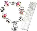 Mother and Daughter Pandora Style Bracelet Charm Bracelet with Charms Gift Box