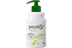 DOUXO S3 SEB Shampooing Anti-Odeur et séborégulateur, pour Chiens et Chats avec des pellicules, Poils Gras et Mauvaises odeurs pour Chiens et Chats, 200ml