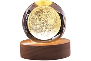 JAWSEU 3D Kristallkugel Nachtlicht, LED Sternenhimmel Dekoleuchte, Kristallkugel Modell Nachtlicht mit Ständer, Dekorationsgeschenke für Weihnachten, Erntedankfest, Geburtstag