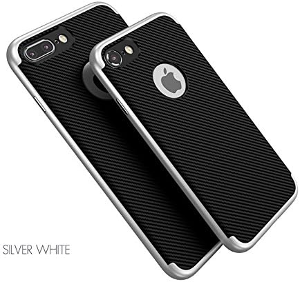 iPhone 7 Plus Case Silver White, JingrenUK, Ultra Slim Shock Resistant TPU Bumper Case Dual Layer for Drop and Shock Protection
