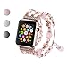 Price comparison product image 38mm/42mm Watch Band for Apple Watch, Wanhua luxurious Handmade Agate Stone Women iwatch Replacement Bracelet Strap for Apple Watch Series 1 and Series 2 (42mm, Pink)
