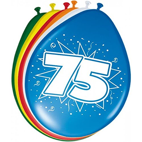 75 Geburtstag Deko Luftballon Ballons mit Zahl 75 Farbmix Dekoration zum 75er Geburtstag Party oder andere Anlässe 8 Stück - 2