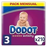 Suave capa absorbente Dodot Protection Plus Activity - Pañales para bebé, Talla 3 (6-10 kg), 210 Pañales