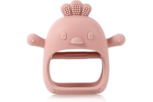 AOISOUK Bébé De Dentition Jouet Pour Plus De 3 Mois De Nourrissons, Des Formes Faciles à Maintenir Avec Une Texture Douce Pour L'exploration Sensorielle Et Les Démangeaisons (Rose)
