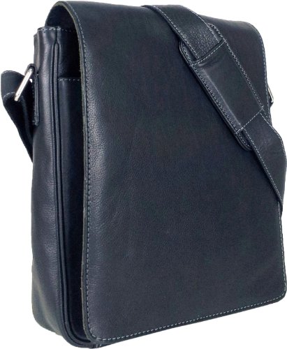 UNICORN Echt Leder Schwarz ipad , Ebook oder Tablets Messenger Tasche bag #1E