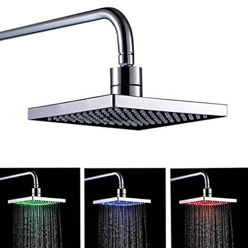 Auralum® 8 Zoll RGB LED Duschkopf Regenbrause Kopfbrause Regendusche Duschbrause Brausekopf