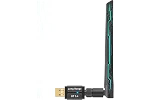 ZIQUIGOA Long Range Bluetooth 5.4 USB Adapter for PC Laptop, Wireless Transmitter Dongle Pair w/Headset Headphones Earbuds Speaker Mice Keyboard Printer for Windows 11 10 8.1 7 Computer Desktop