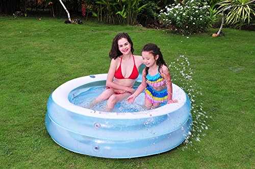 Jilong Round transparenter Familien Pool, Planschbecken mit Sitz im Innern, blau, 152 x 62 cm, 240 L, 57014 - 5