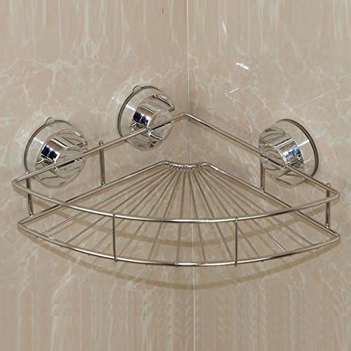 Addfun Bathroom Shelf, reg;Stainless Steel Bathroom Basket Triangular Storage Rack with Vacuum Strong Sucker