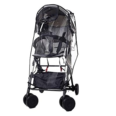 Wemk Habillage Pluie pour Poussette Housse Universelle pour tout type de poussettes Protection contre Pluie et Vent Bonne circulation de l’air avec 3 Fenêtres sans PVC en matériel EVA(Large Size)