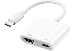 FUITKE USB C to HDMI Adapter, 1080p 4K Converter With Charging 2-In-1 Type C To HDMI Converter With TV HDTV Monitor Projector Video Audio Sync Screen Cable for iPhone Mac Samsung Huawei HP