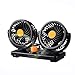 Produktbild Fan Mini Auto Doppelkopf, 12v / 24v Auto Universal Silent Swing, LüFter auf Dem RüCksitz des Autos, GeräUscharmer LüFter des Wohnmobils