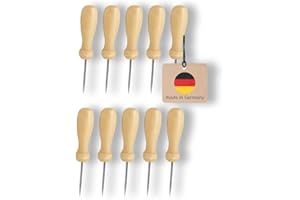 mikiprojekt® 10er Set Prickelnadeln - Naturmaterial made in Germany - sicheres Prickeln für Kinder ab 4 Jahre - plastikfrei - Prickelnadel ergonomisch für Prickelbilder - 10x Pricknadeln -Sparpreis