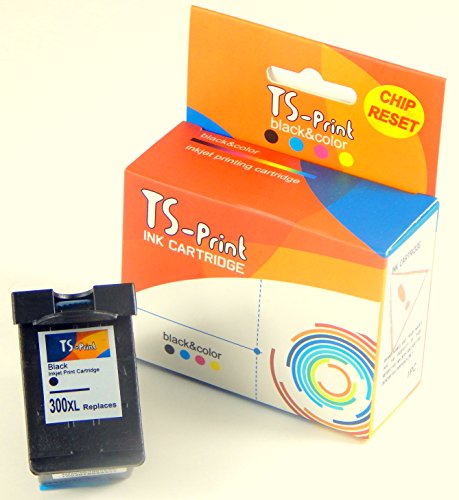 TS-Print® Tintenpatrone kompatibel zu HP 300XL bk / 1x ~600 Seiten schwarz black mit Füllstandanzeige
