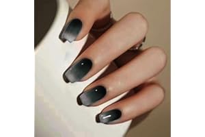 Brishow Fałszywe paznokcie French Press on Nails Color Gradient Ballerina akrylowe sztuczne paznokcie 24 szt. dla kobiet i dziewcząt (B)