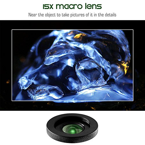 3 in 1 kit Obiettivo per Cellulare, AFUNTA HD Clip-on 15 x Macro e 0.36 x Super Grandangolo, Lente Fisheye 180Â° per iPhone Samsung Most Smartphones