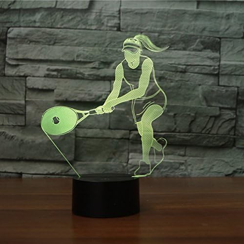 Tennis Ball 3D Lamp Illusion Night Light, Jawell 7 Color Changing Touch Switch Table Desk Decoration Lamps Gift Acrylic Flat &amp; ABS Base &amp; USB Cable Creative Toy for Awesome Gift