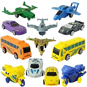 Mini Gifts - Pullback Toy Car Set for Kids, Multi Toy, Power Friction Pull Back, Push and Go Car, Cute Miniature Vehicle Toy for Boys and Girls (Pack of 12)