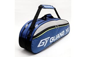 IPENNY Super Groß Badminton-Rucksack 800D Nylon Wasserdicht Tragbar Badminton Schläger Tasche Große Kapazität Sporttasche für 6 Schläger Multifunktion Umhängetasche
