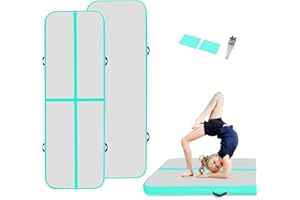 KIASTER 3M / 4M Inflatable Gymnastics Tumbling Mat 10cm Thickness Air Floor Mat Tumble Track for Home Use/Training/Yoga/Water Fun/Pilates