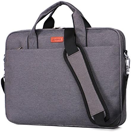 Awland Multi-functional Water Resistant Laptop Shoulder Bag Durable Nylon Fabric Laptop Handbag Briefcase Carry Bag Macbook Sleeve Messenger Bag Case for 15 - 15.6 Inch Macbook Air / Pro Laptop Tablet Notebook Computer - Gray