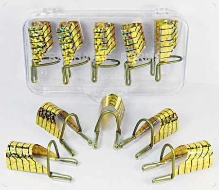 Restly(TM) 10pcs Golden Reusable UV Gel Acrylic Nail Art Tips Extension Guide Form Tool