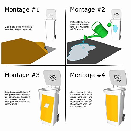 Mülltonnen-Aufkleber Motiv Sonnenblume 37 cm x 82 cm für 240 l Tonne - 2