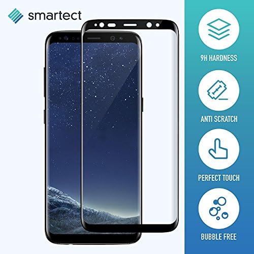 smartect Full Screen Protector for Samsung Galaxy S9 Plus [CASEFIT] - 9H Tempered Glass - Full Coverage Design - Bubble-Free Installation - Anti-Fingerprint