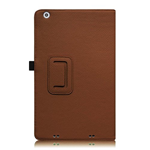 Fintie Odys Ieos Quad white Edition X610092 / Ieos Quad Pro Office Edition (10,1 Zoll) Tablet-PC Hülle – Slim Fit Folio Kunstleder Schutzhülle Cover Tasche mit Ständerfunktion und Stylus-Halterung, Braun - 3