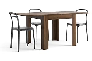 Mobili Fiver, Square extendable dining table, 90x(180) x90 cm, Eldorado, Canaletto Canaletto Walnut, Made In Italy