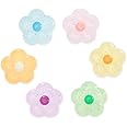 PERFECTSIGHT Cute Glitter Flower Thumb Grip Caps Compatible with Nintendo Switch/OLED/Switch Lite Console, Button Cover for NS Joycon Controller, 6PCS Kawaii Joystick Cap Flower
