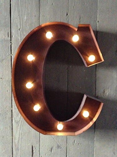 LED Carnival Circus Light Up Metal Letter C Wall Sign - Wall Mounted or Free Standing