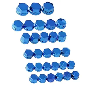 MAXBELL 30 Pieces Motorcycle Screw Nut Bolt Cap Cover Decoration for Yamaha Blue