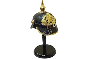 Nautical Replica Hub Medieval Armor WW1 Costume Brass Spike German Pickelhaube Prussian Helmet Free Stand