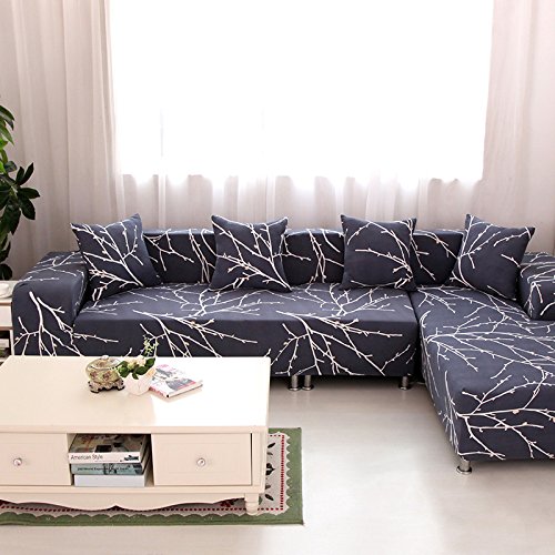 HYSENM Sofabezug Universal Stretch Weich Elastisch Farbecht Hautfreundlich Rutschfest Anti-Pilling Unempfindlich Sofaüberwurf 1-Sitzer 2-Sitzer 3-Sitzer 4-Sizter Sofahusse, Grau, 190-230cm - 2