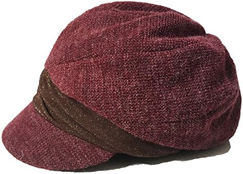Women ladies Autumn and winter fashion female Beret octagonal cap along the small peaked cap painter cap all-match fashion leisure hat cap,59cm head,Bordeaux