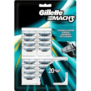 Gillette Mach3 razor blades for men, 20 pieces - Image 6