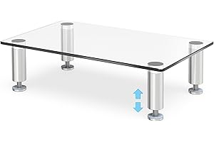 FITUEYES szklany wzmacniacz, uchwyt na laptopa, komputer, telewizor, do biura i domu, 38,5x24x7,5cm