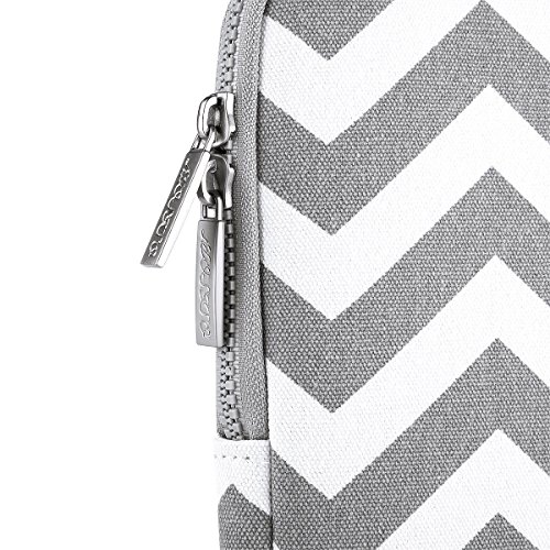 MOSISO Chevron Stil Canvas Gewebe Hülle Laptop Sleeve Tasche Beutel nur für neues MacBook 12 Zoll mit Retina Display mit einem kleinen Fall, Grau - 5