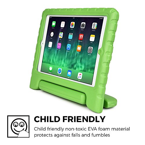 iPad Mini 3 2 1 hülle fur kinder, COOPER DYNAMO Beanspruchbare, strapazeirfähige, robuste, gepolsterte Hartschalenhülle mit integriertem Griff, Standfunktion & durchsichtigem Displaysschutz (Grün) - 3