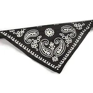 PSK PET MART Nylon Adjustable Scarf/Bandana Cum Neckerchief Collar for Cat Dog Puppy (Black)