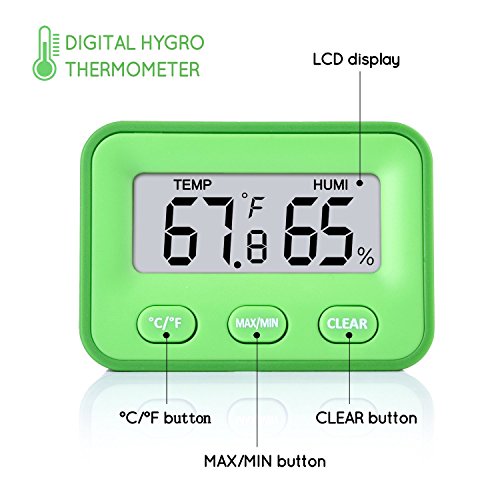 [Neuester Entwurf] 2 Stück Senbowe Thermo-Hygrometer Digital-Innenfeuchtigkeits-Monitor-Hygrometer-Innenraum-Thermometer Fahrenheit oder Celsius-Temperatur-Messgerät-Feuchtigkeit - 2