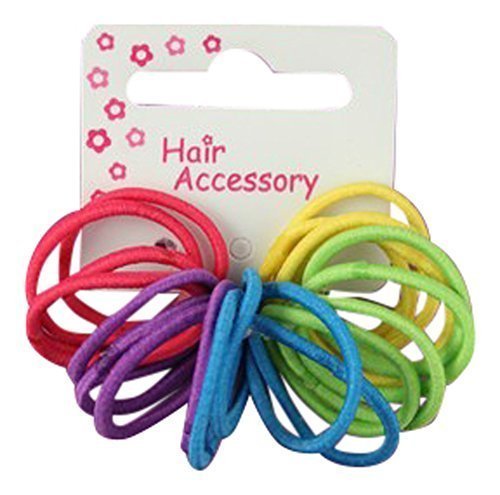 20 Girls Bright Tiny Hair Elastics